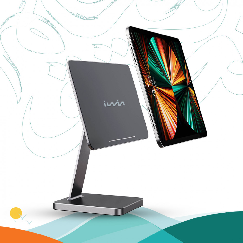 استاند ايباد مغناطيسي من iWin - رمادي